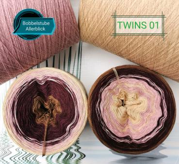 *TWINS 01 ( 2 Bobbel gegengleich gewickelt ) 4 Farben*